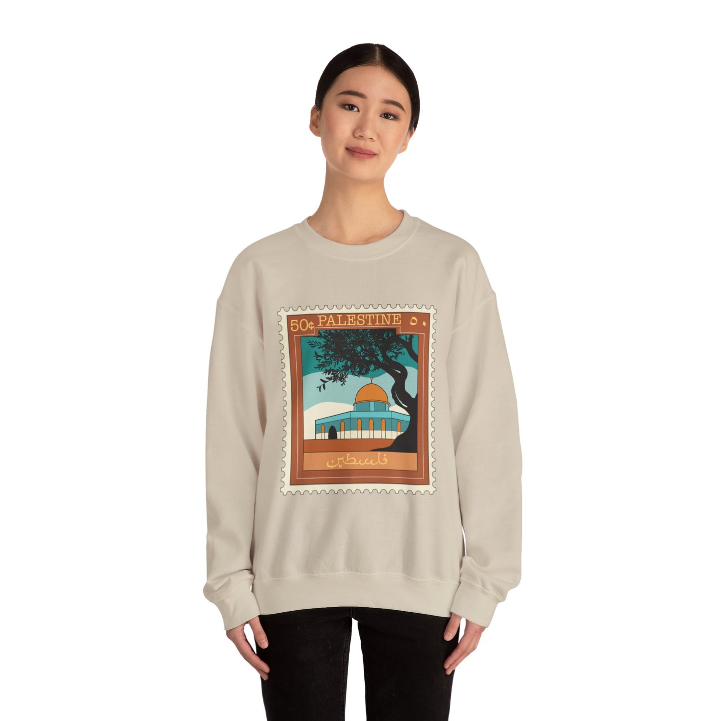 Palestine Stamp Unisex Heavy Blend™ Crewneck Sweatshirt