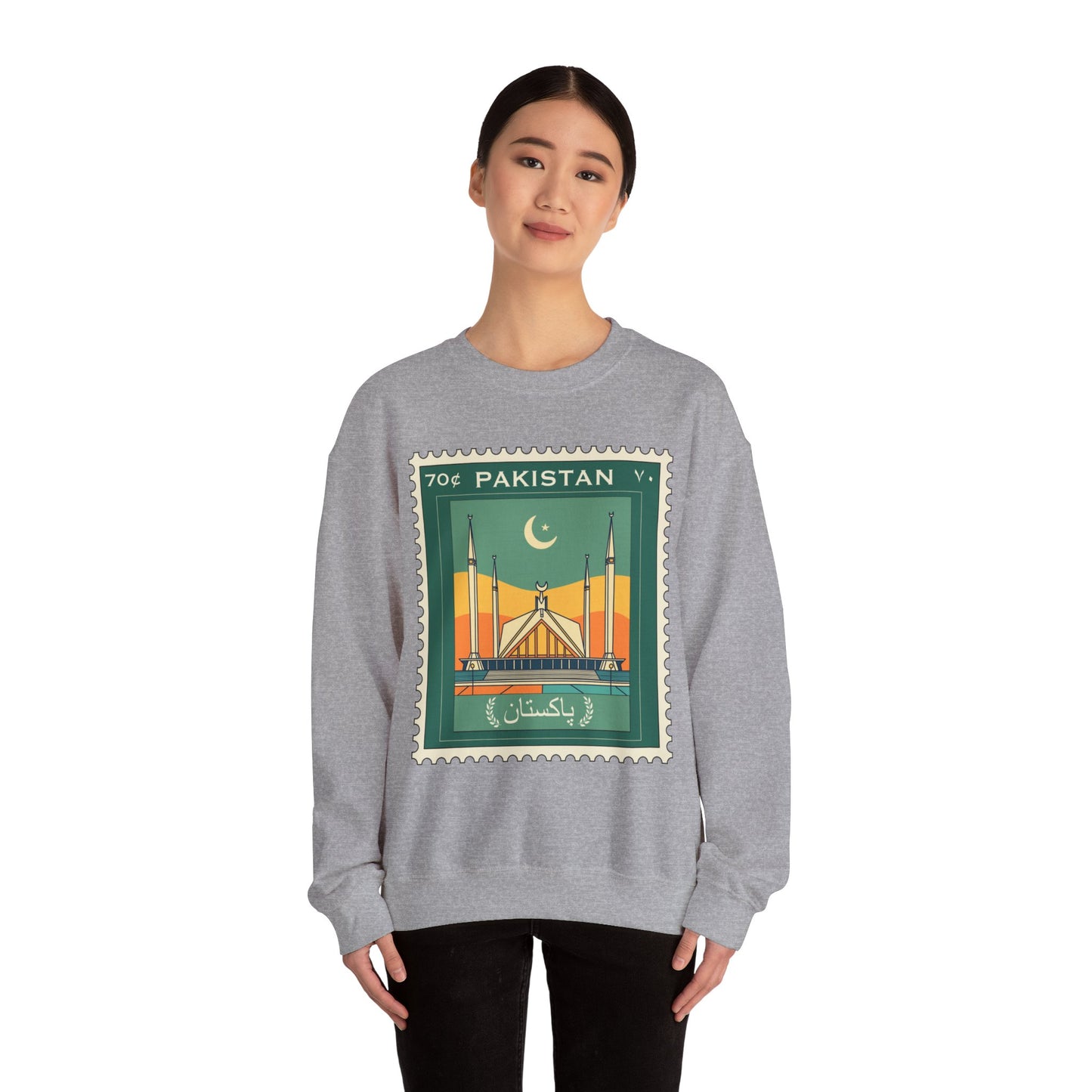 Vintage Pakistan Stamp Crewneck Sweatshirt