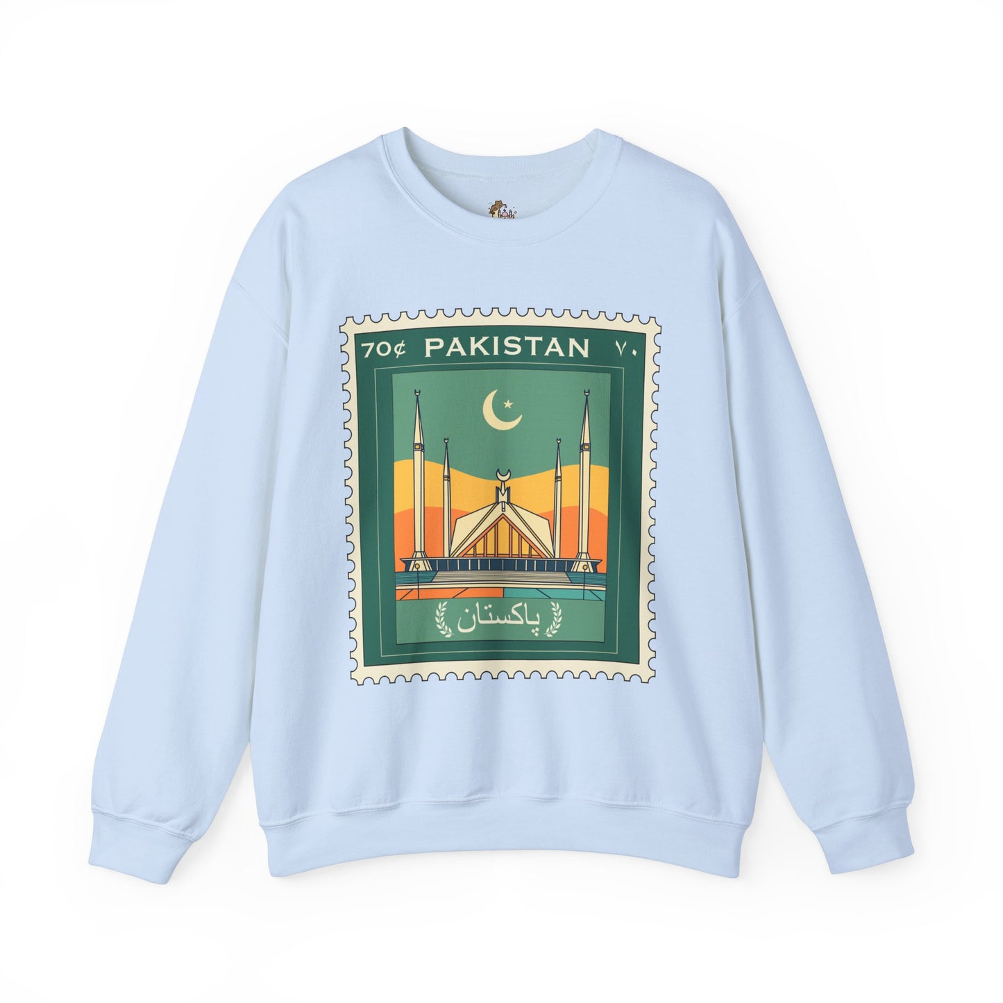 Vintage Pakistan Stamp Crewneck Sweatshirt