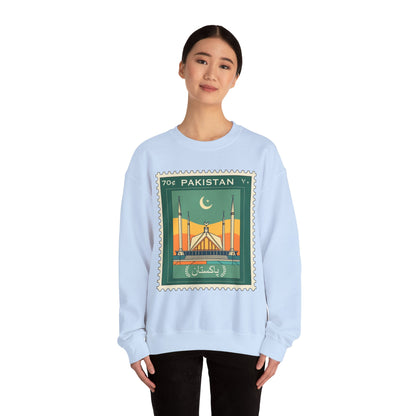 Vintage Pakistan Stamp Crewneck Sweatshirt