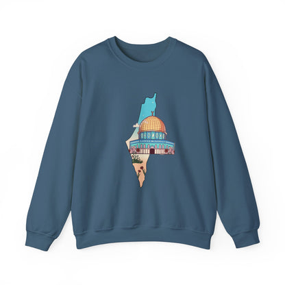 Palestine Landmark Map Unisex Crewneck Sweatshirt