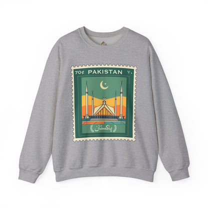 Vintage Pakistan Stamp Crewneck Sweatshirt