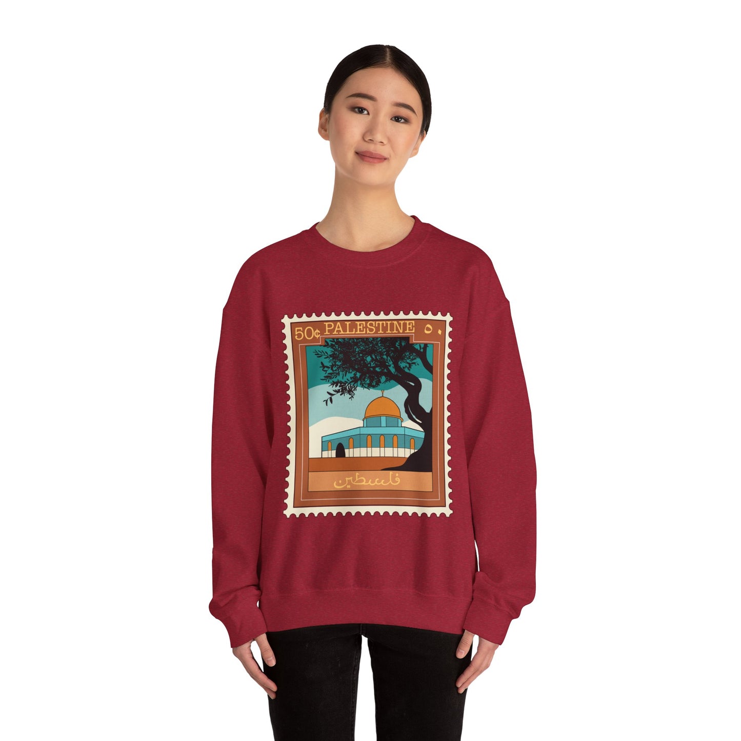 Palestine Stamp Unisex Heavy Blend™ Crewneck Sweatshirt